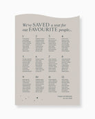 Peppermint Press On the Day Luna Seating Chart