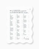 Peppermint Press On the Day Luna Seating Chart