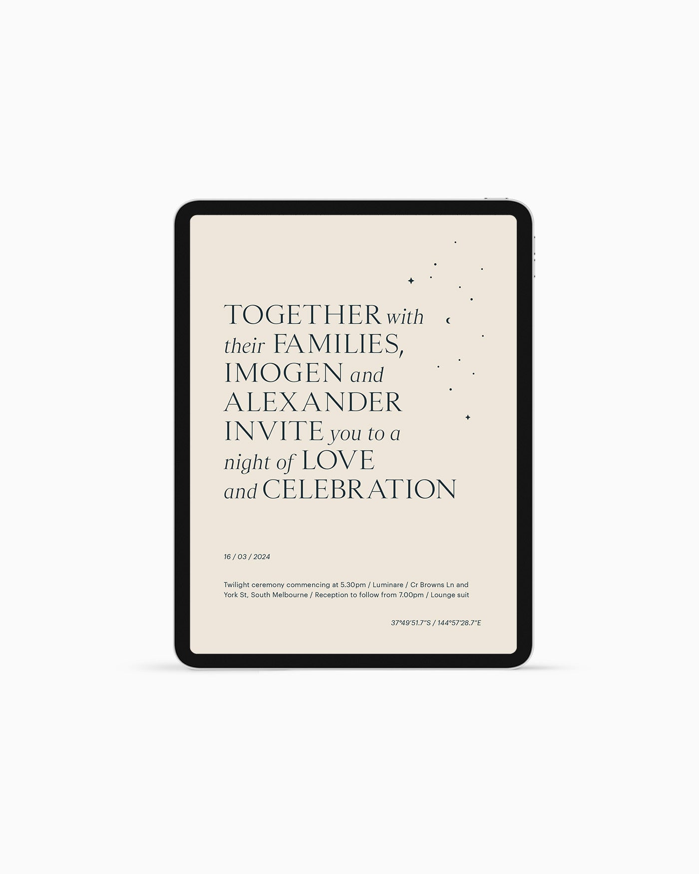 Peppermint Press eItems Luna eInvitation