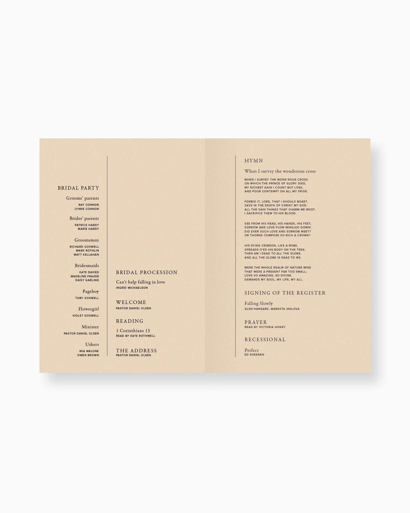 Peppermint Press On the Day Magnolia Ceremony Booklet