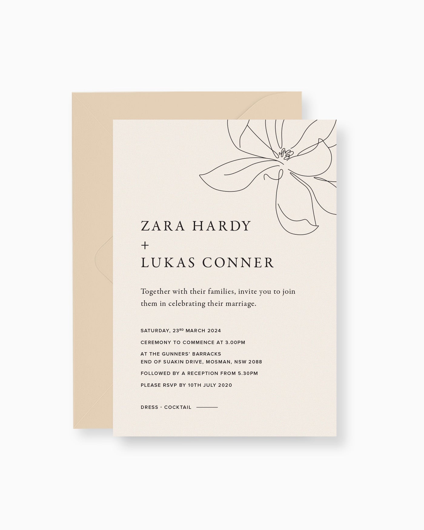 Peppermint Press Stationery Suite Magnolia Invitation