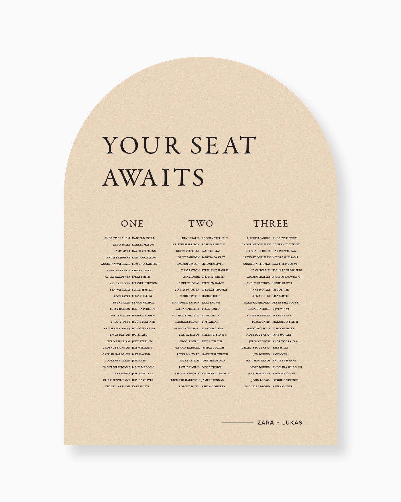 Peppermint Press On the Day Magnolia Seating Chart