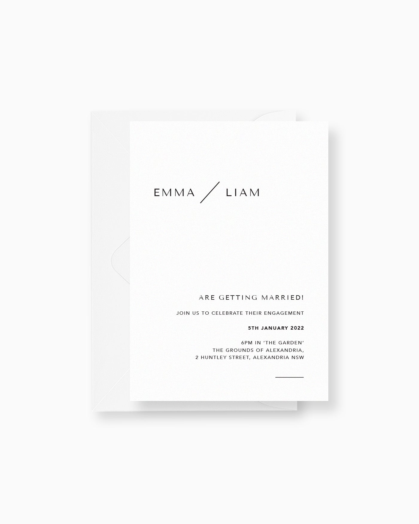 Peppermint Press Stationery Suite Melbourne Engagement Invite