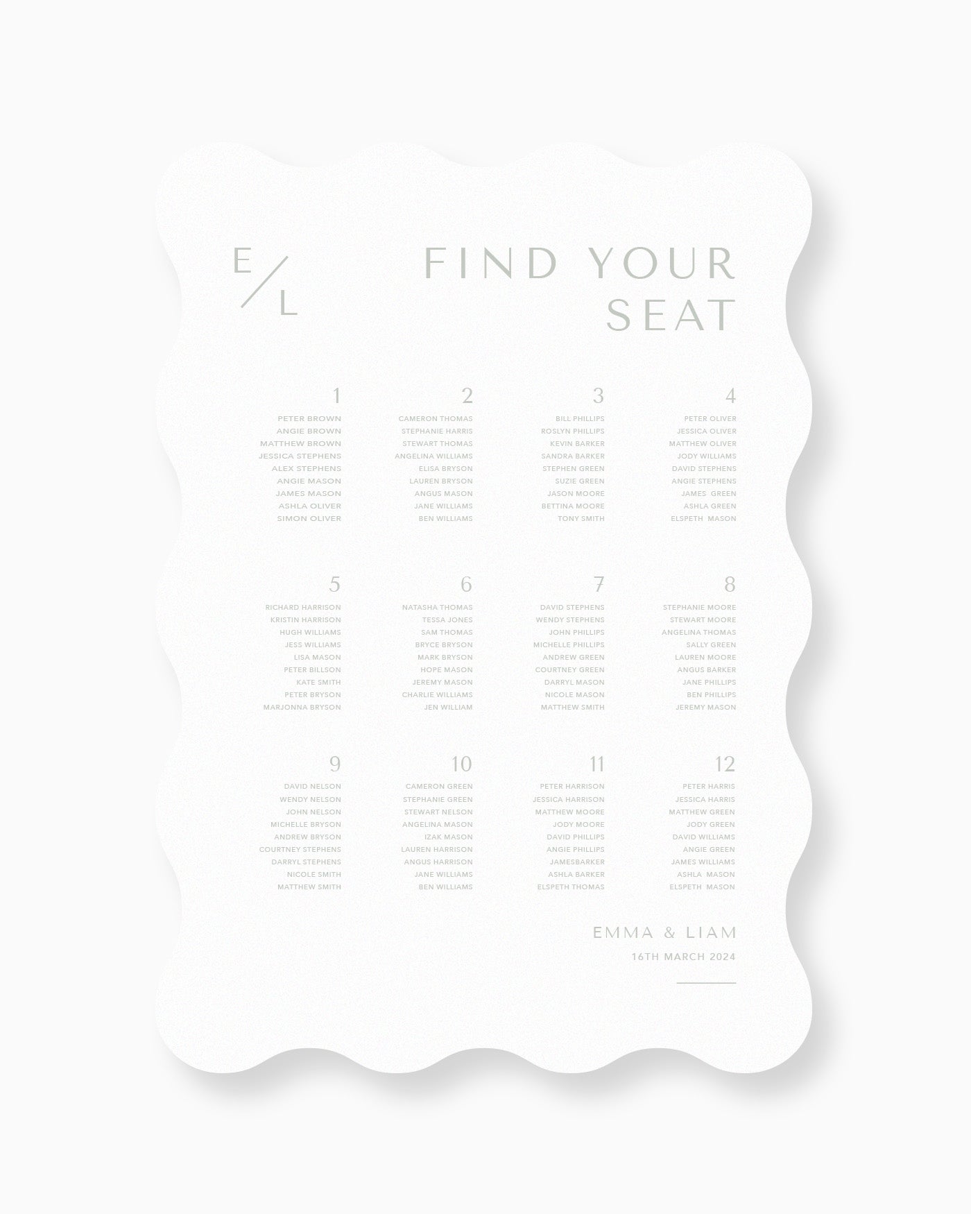 Peppermint Press On the Day Melbourne Seating Chart