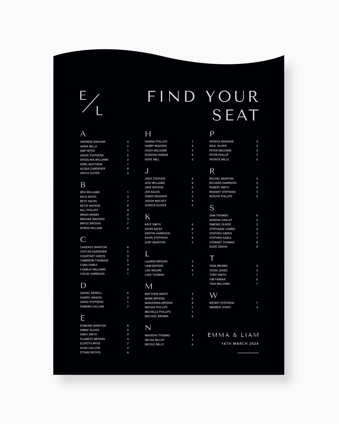 Peppermint Press On the Day Melbourne Seating Chart