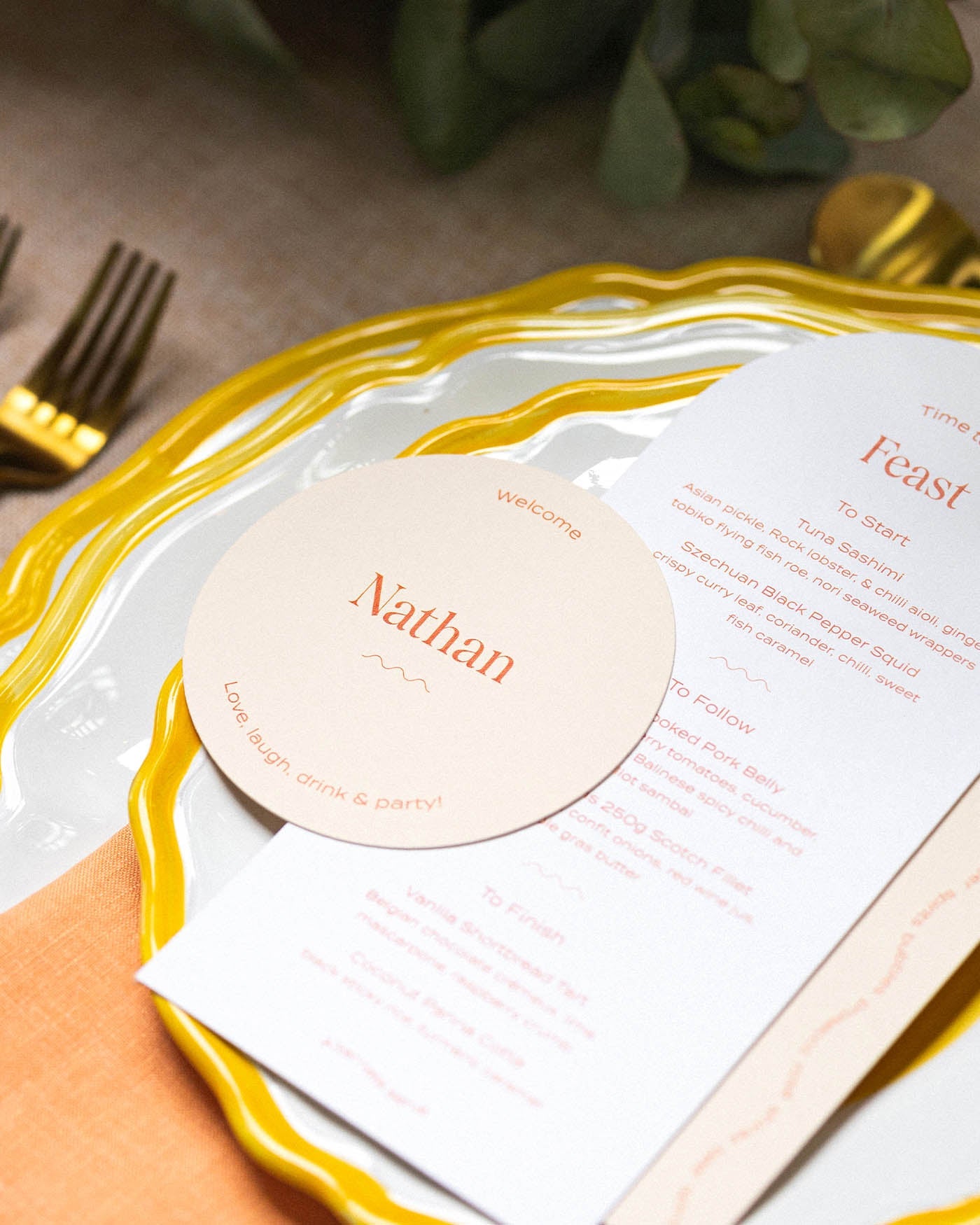 Peppermint Press On the Day Wave Place Card Coaster