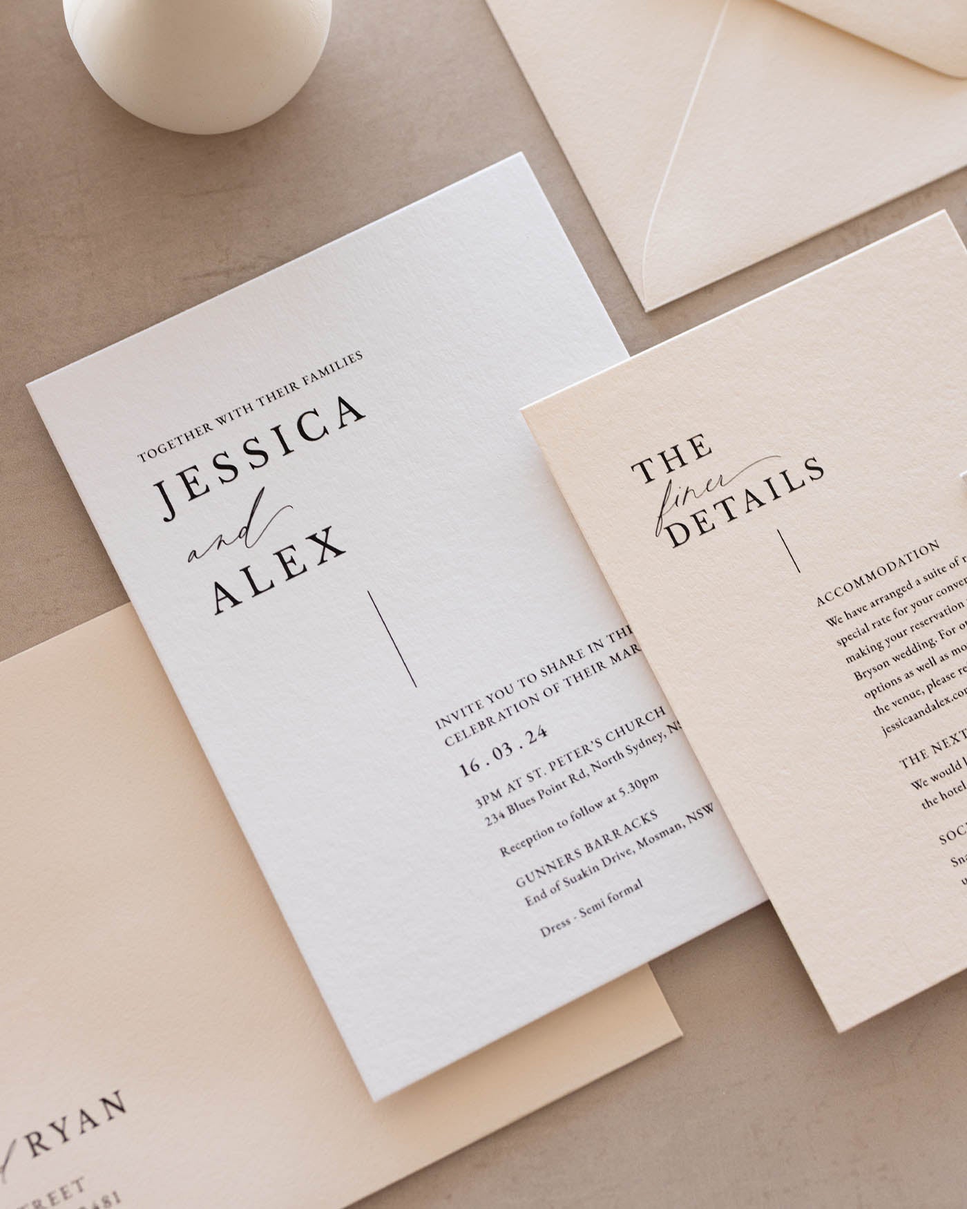Peppermint Press Stationery Suite Milan Invitation