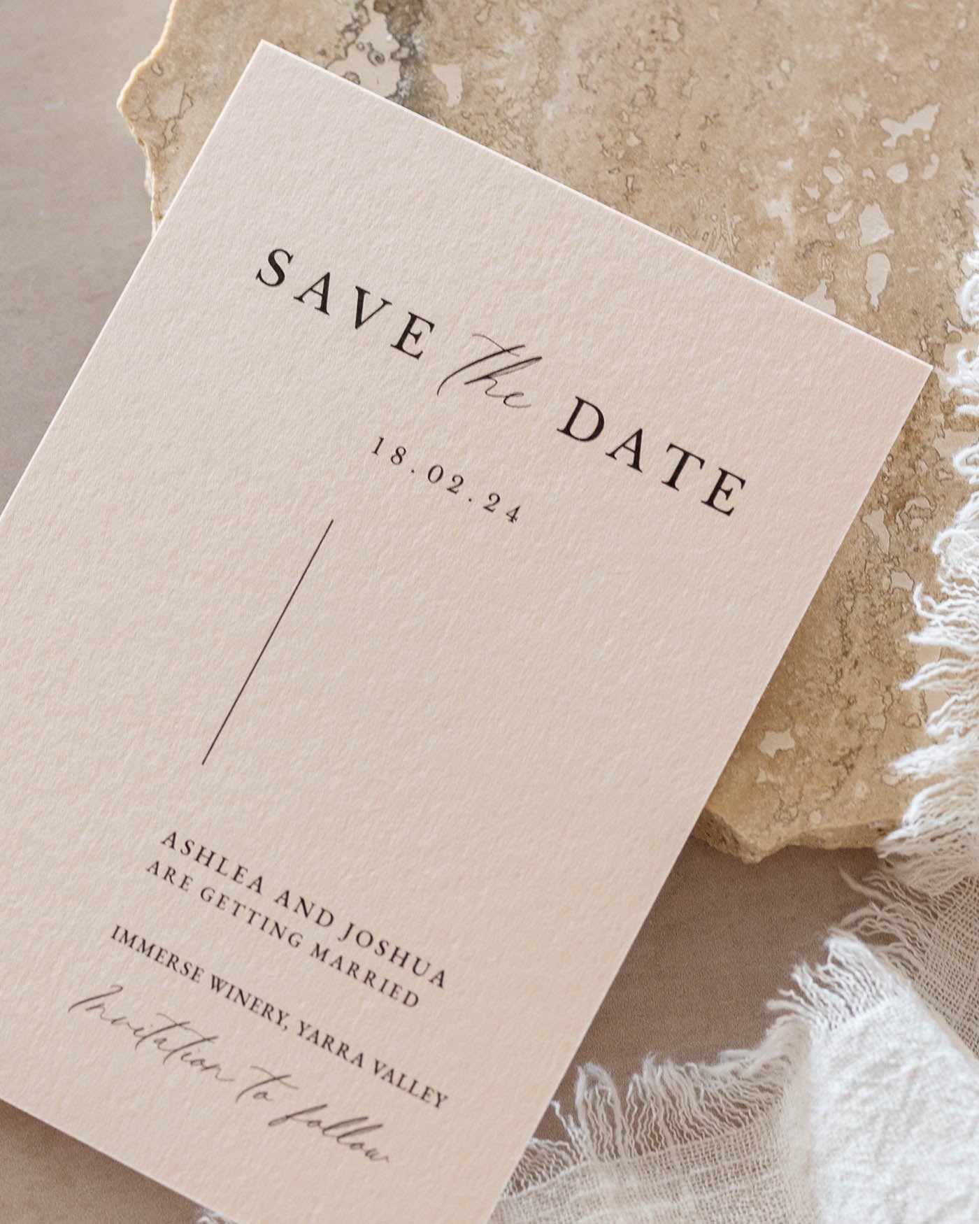 Peppermint Press Stationery Suite Milan Engagement Invite