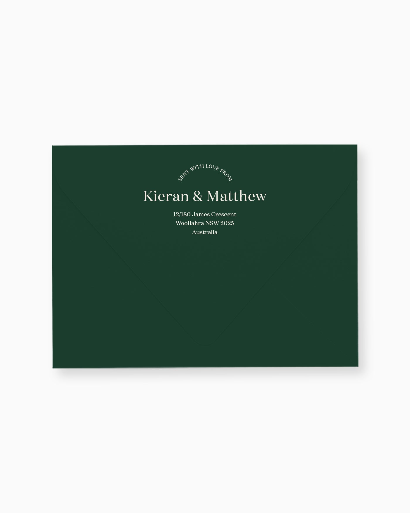 Peppermint Press Stationery Suite Narrative Envelope Printing