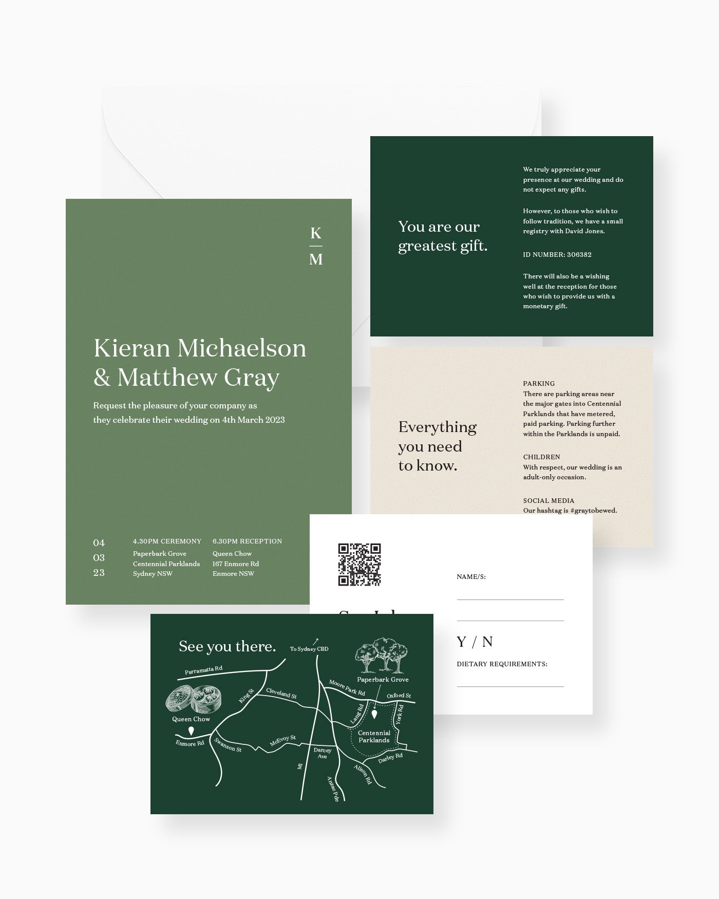 Peppermint Press Stationery Suite Narrative Five Card Package