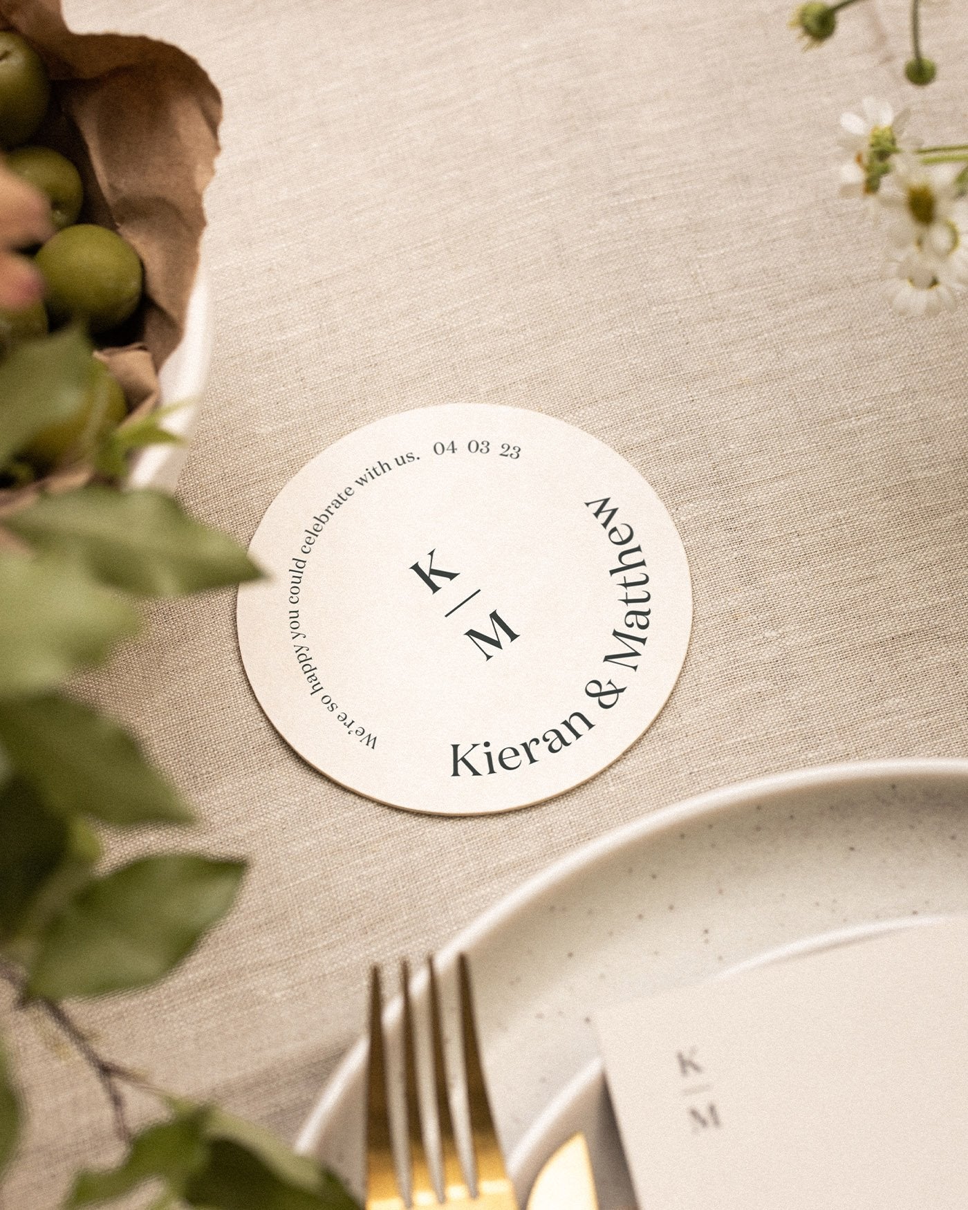 Peppermint Press On the Day Narrative Keepsake Coaster