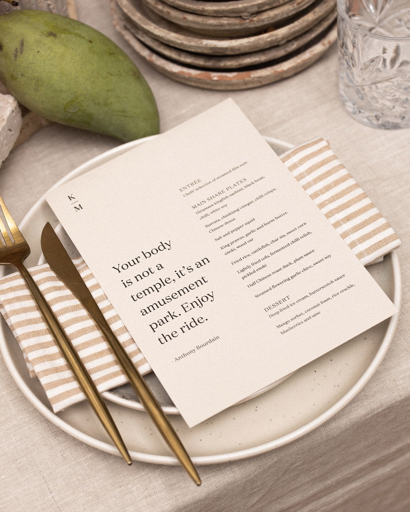 Peppermint Press On the Day Narrative Menu