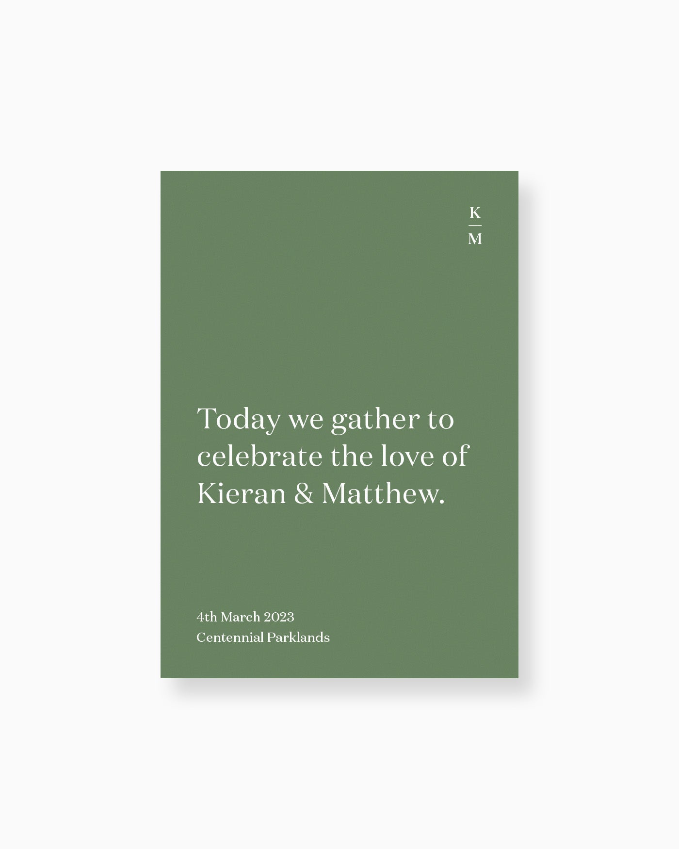 Peppermint Press On the Day Narrative Order of Service