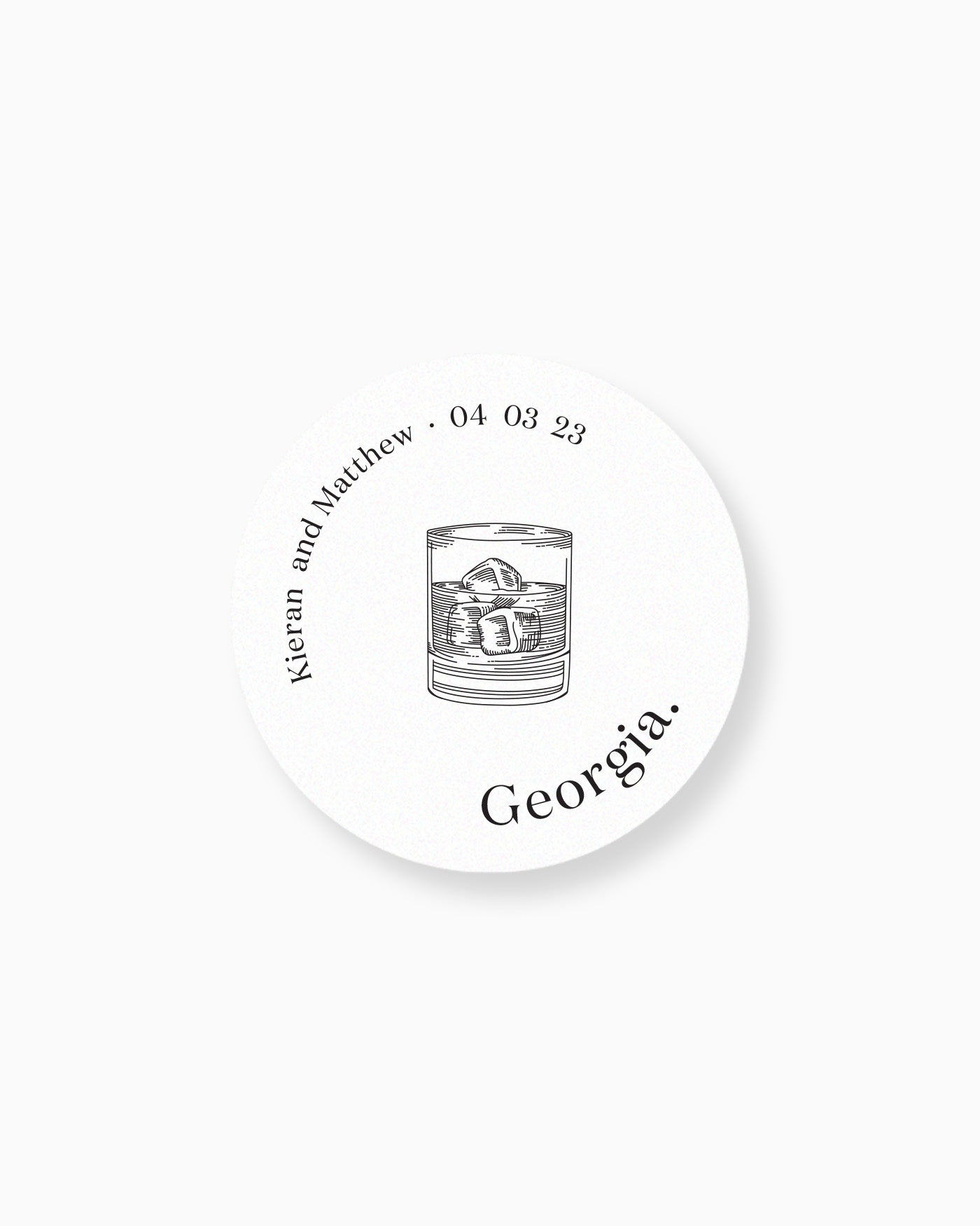 Peppermint Press mws_apo_generated Narrative Place Card Coaster