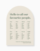 Peppermint Press On the Day Narrative Seating Chart