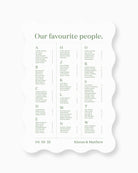 Peppermint Press On the Day Narrative Seating Chart