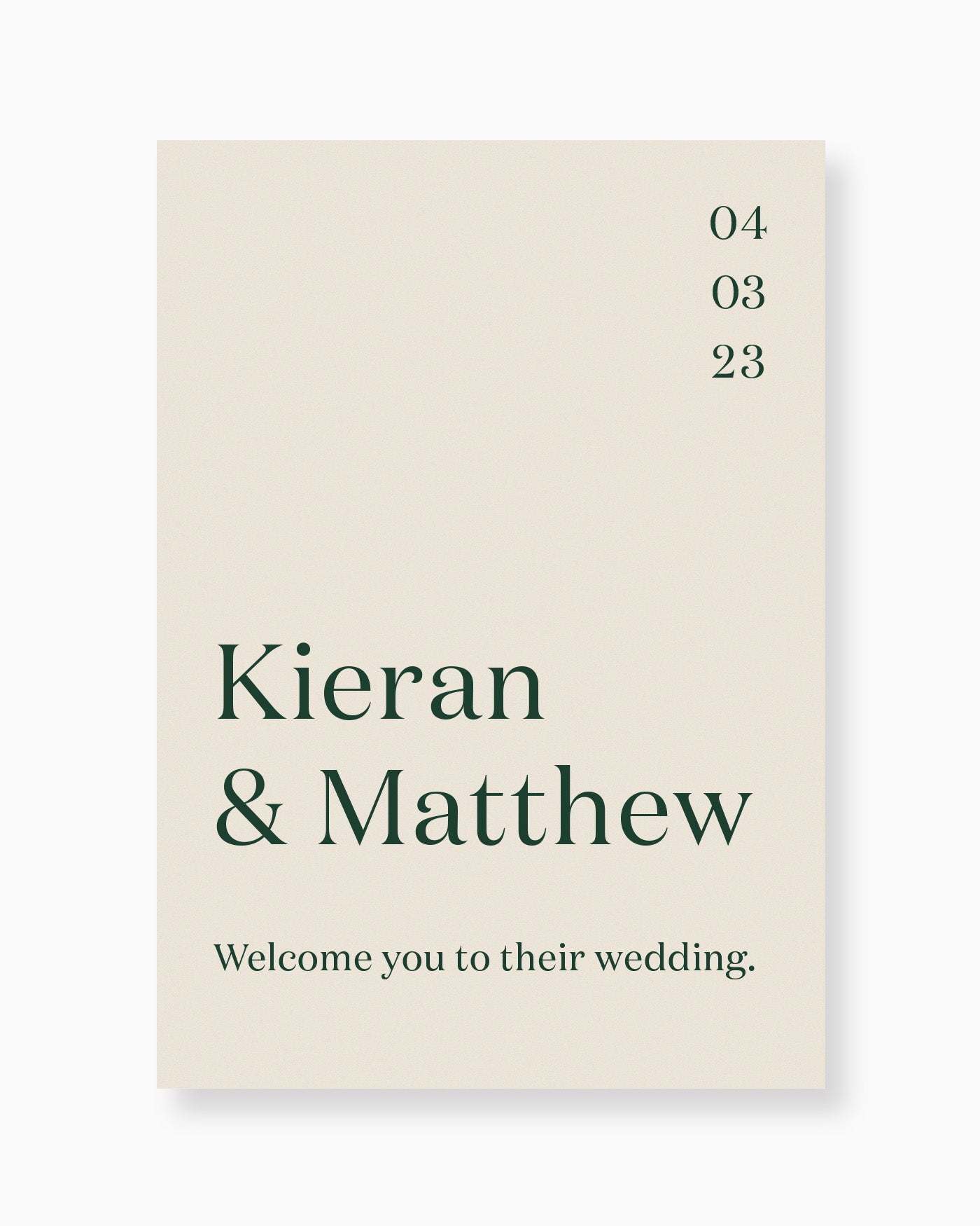 Peppermint Press On the Day Narrative Welcome Sign