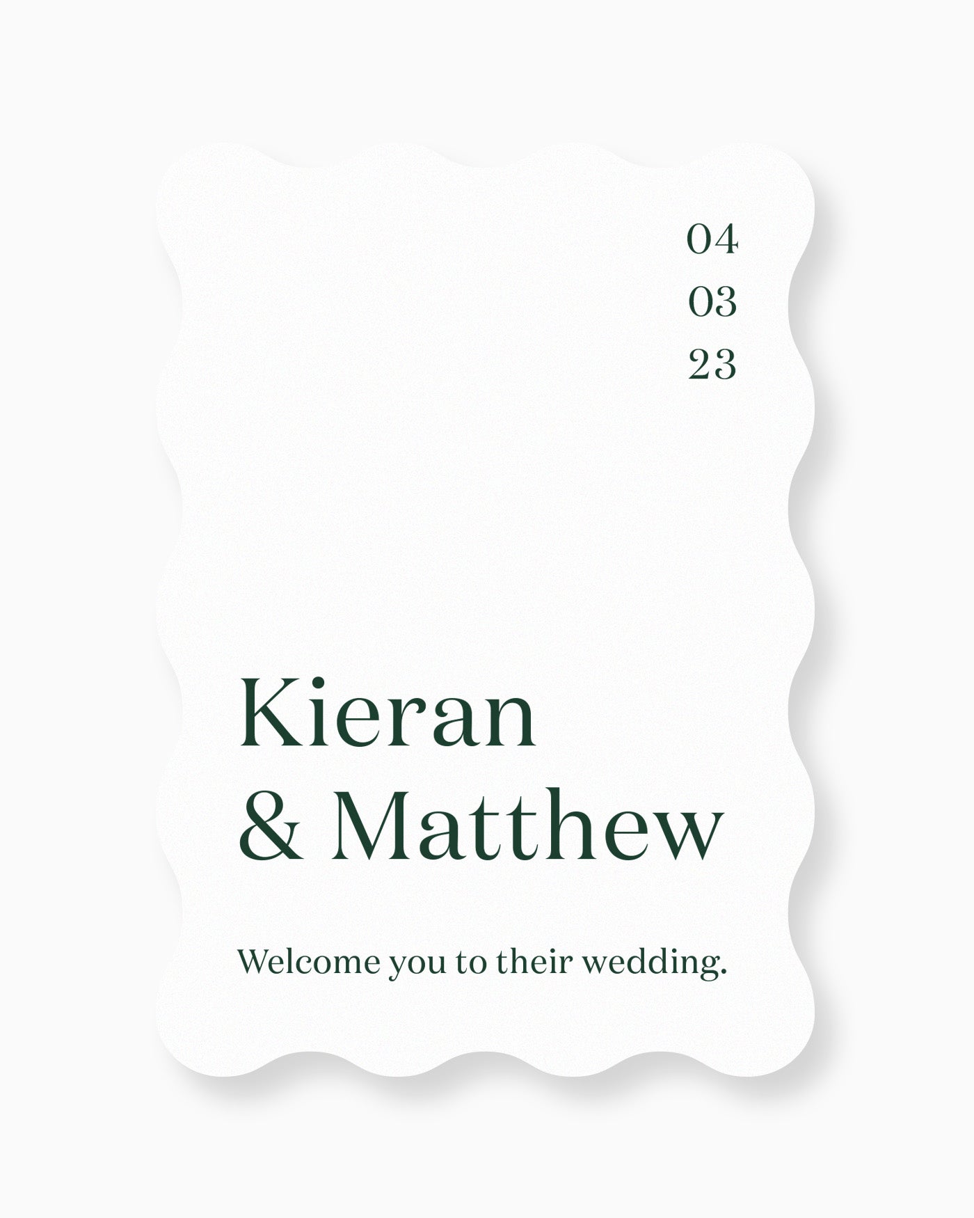 Peppermint Press On the Day Narrative Welcome Sign