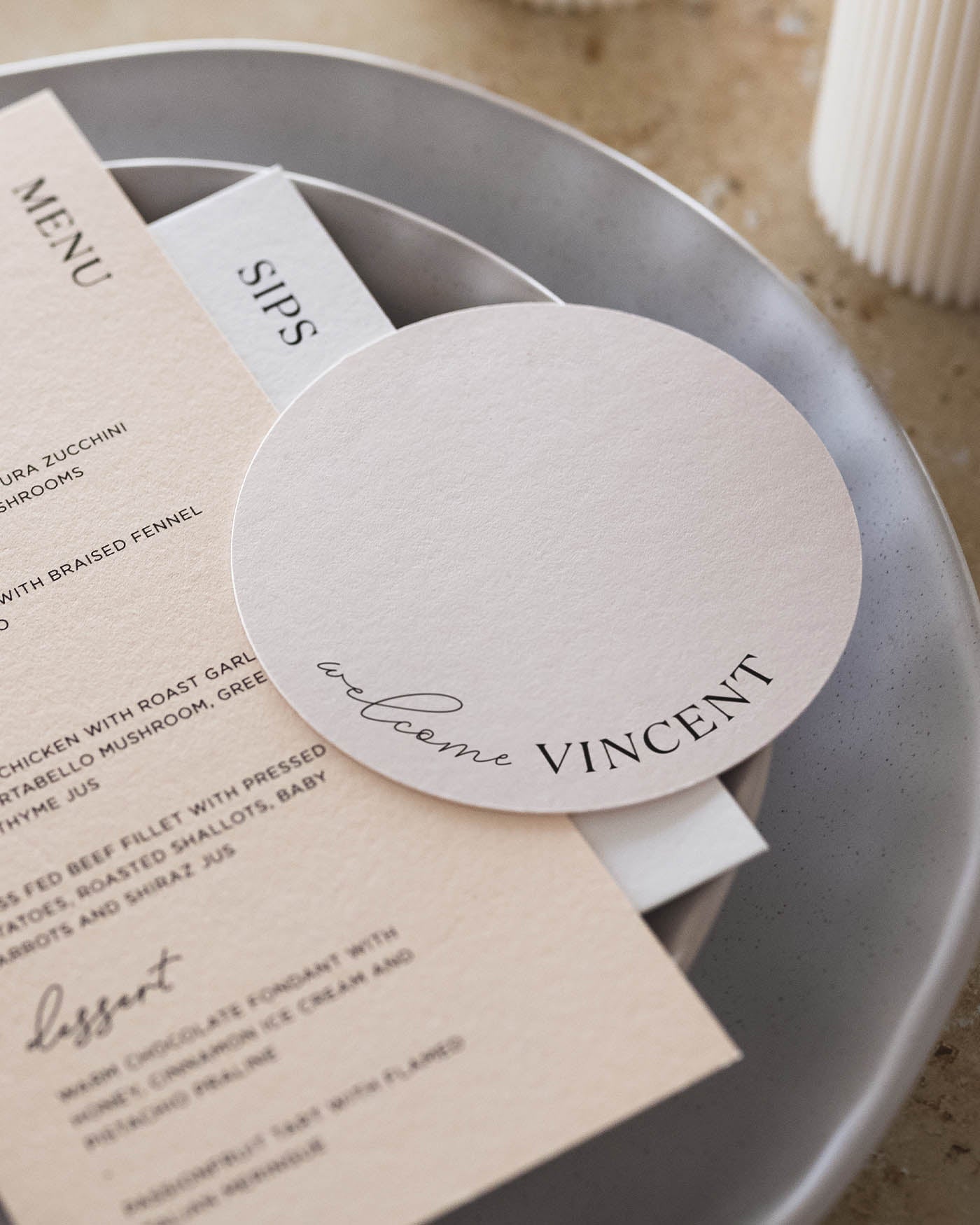 Peppermint Press On the Day Palms Place Card Coaster