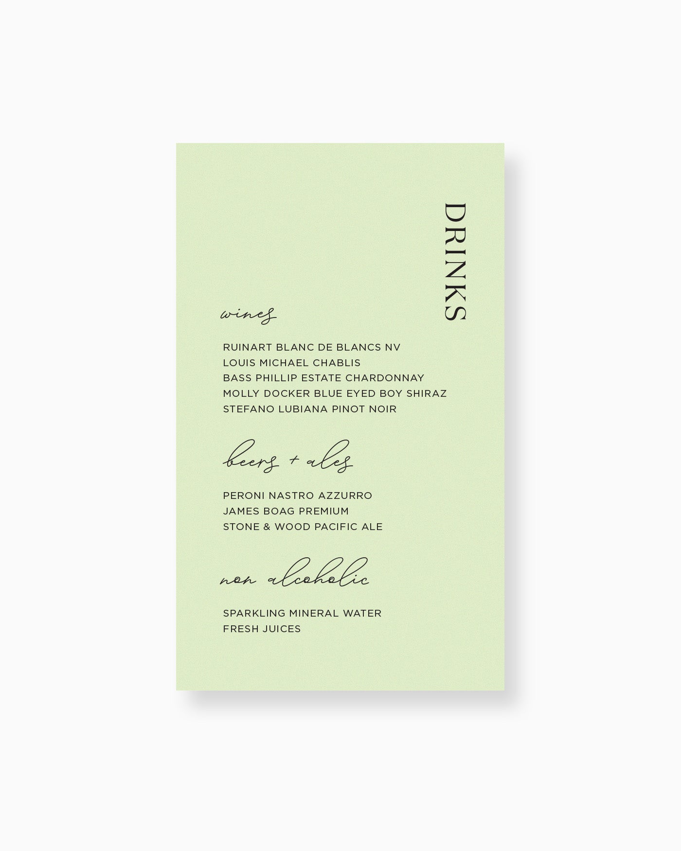 Peppermint Press On the Day Palms Drinks Menu