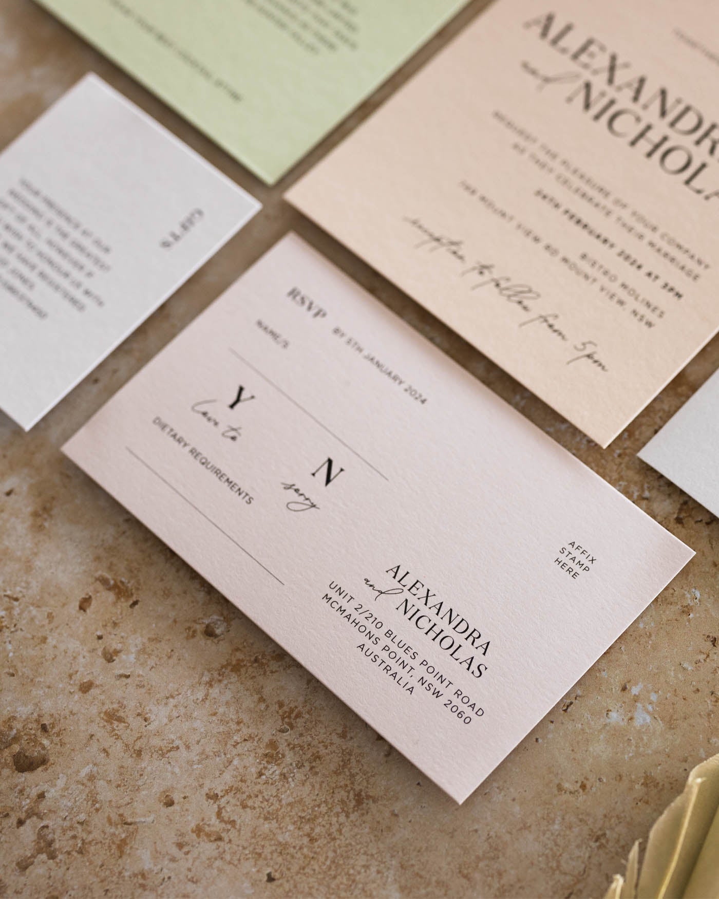 Peppermint Press Stationery Suite Palms Five Card Package