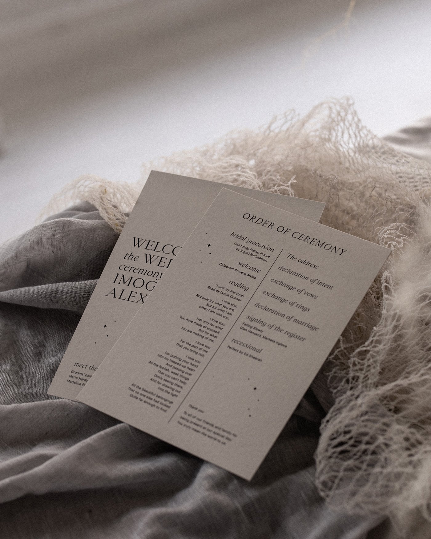 Peppermint Press On the Day Luna Order of Service