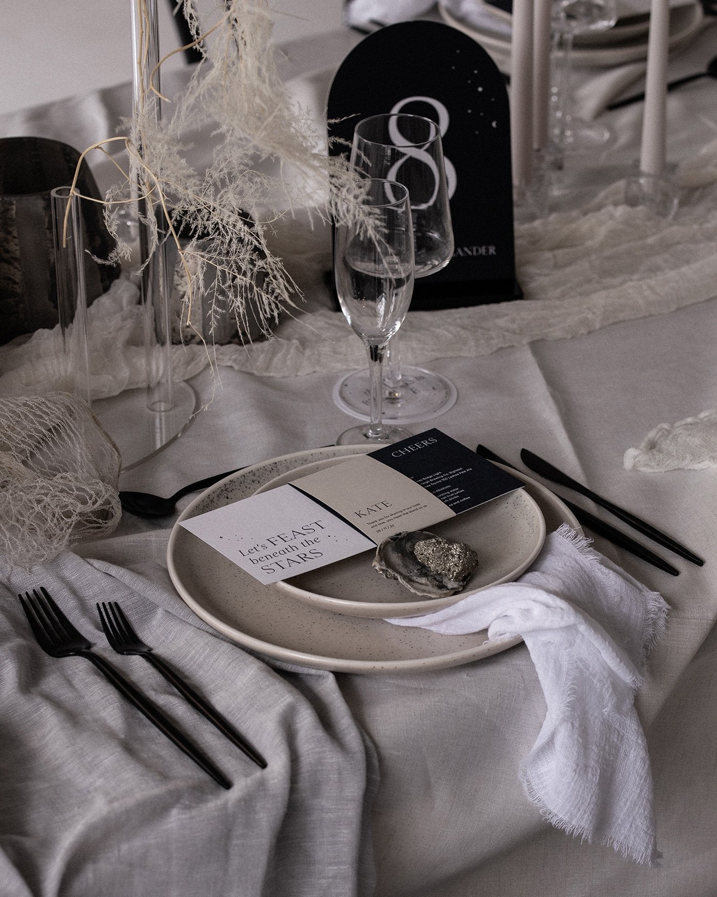 Peppermint Press Stationery Suite Luna Engagement Invite