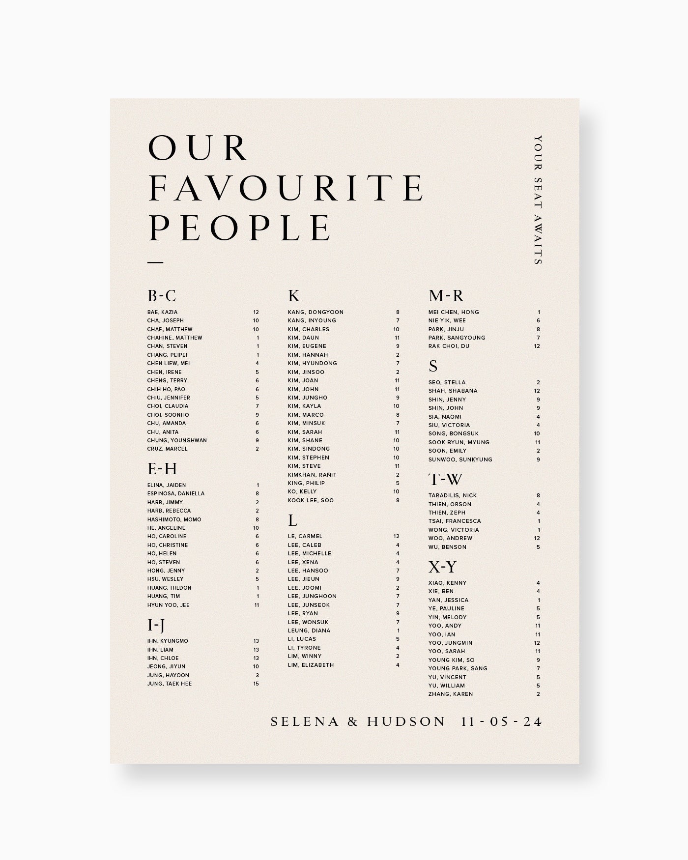 Peppermint Press mws_apo_generated Selena Seating Chart