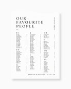 Peppermint Press On the Day Selena Seating Chart