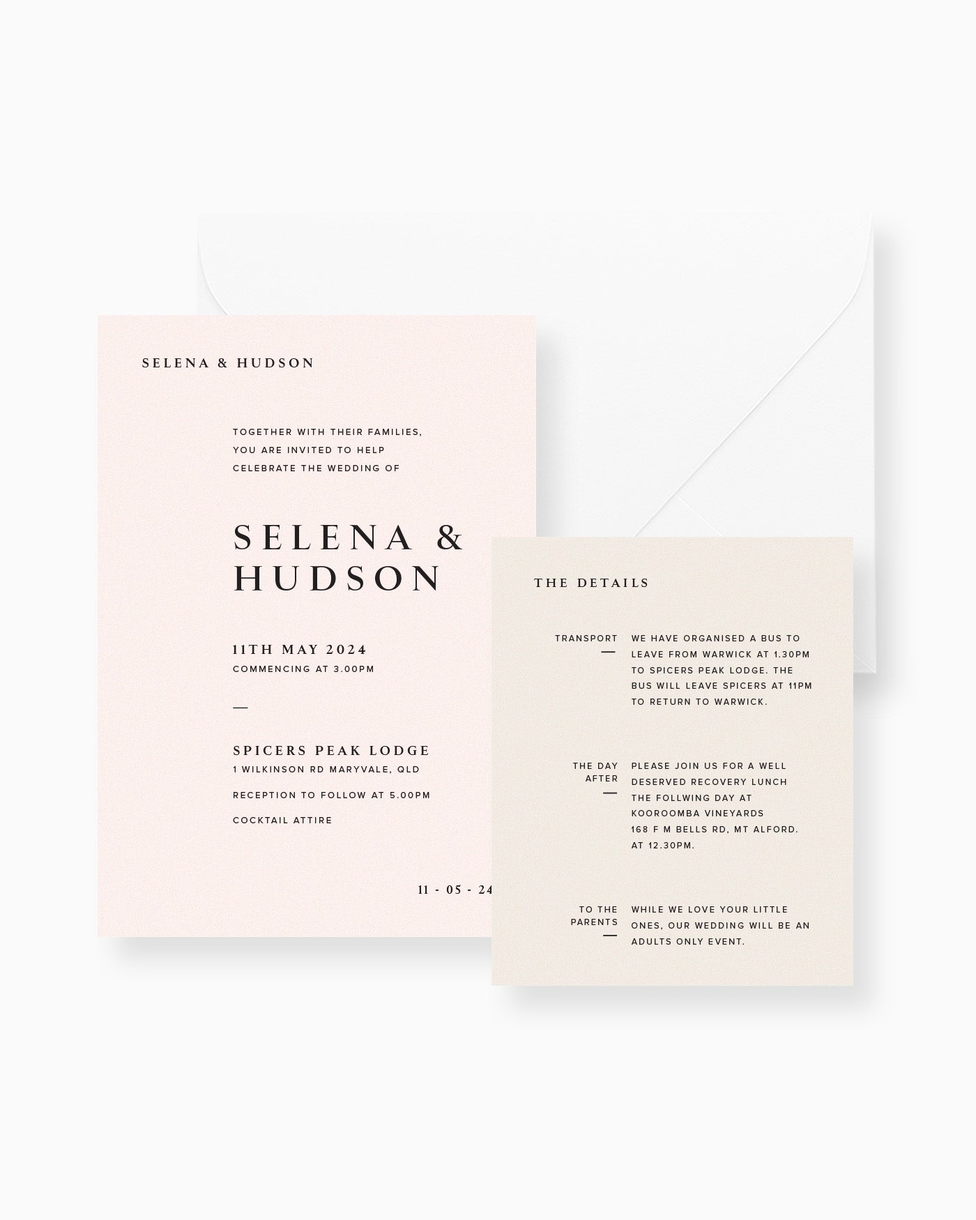 Peppermint Press Stationery Suite Selena Two Card Package