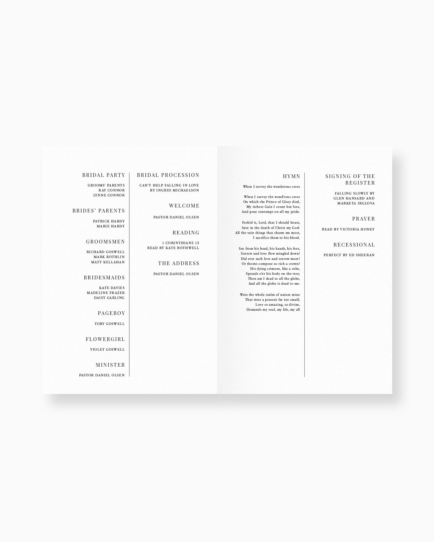 Peppermint Press On the Day Soleil Ceremony Booklet