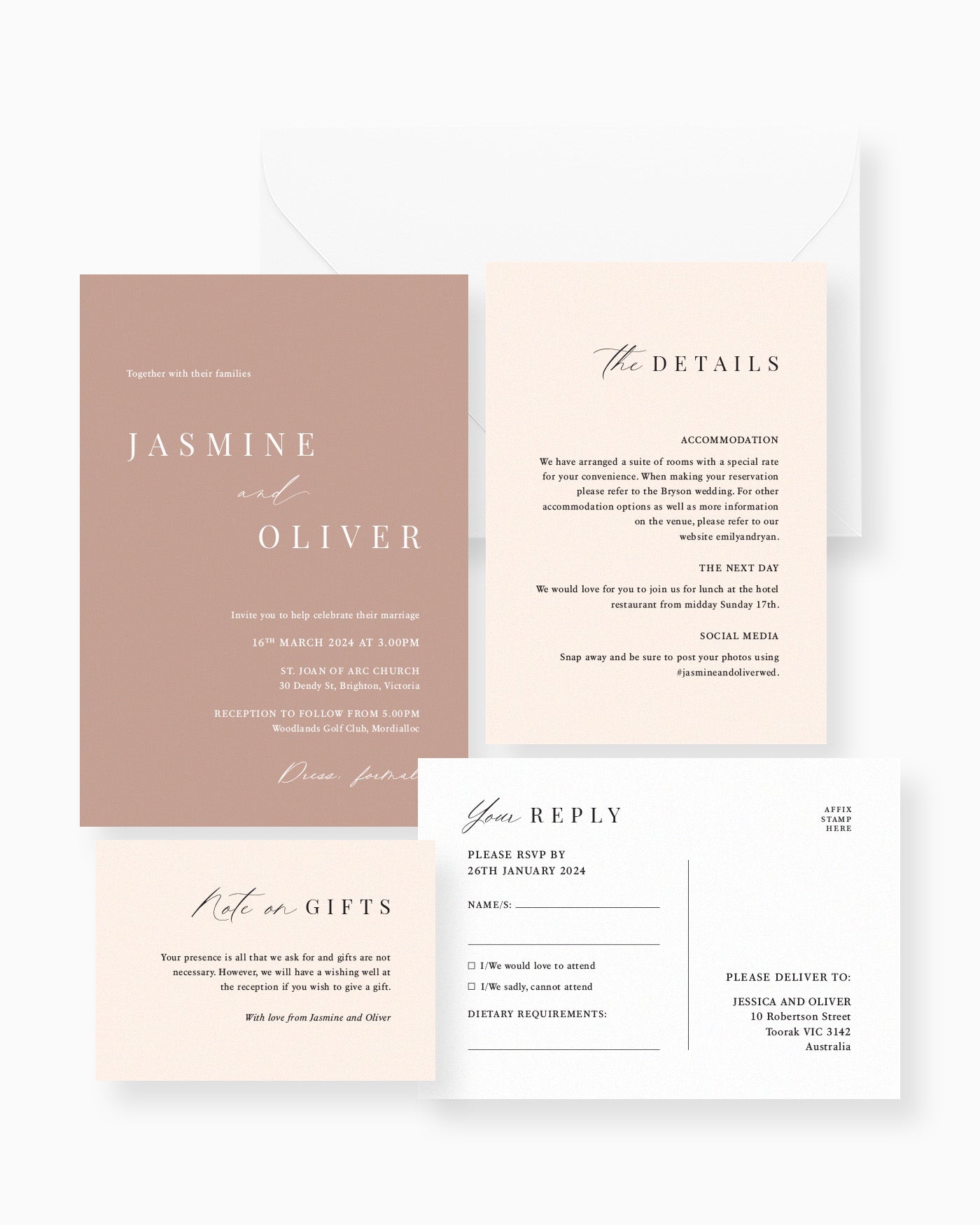 Peppermint Press Stationery Suite Soleil Four Card Package