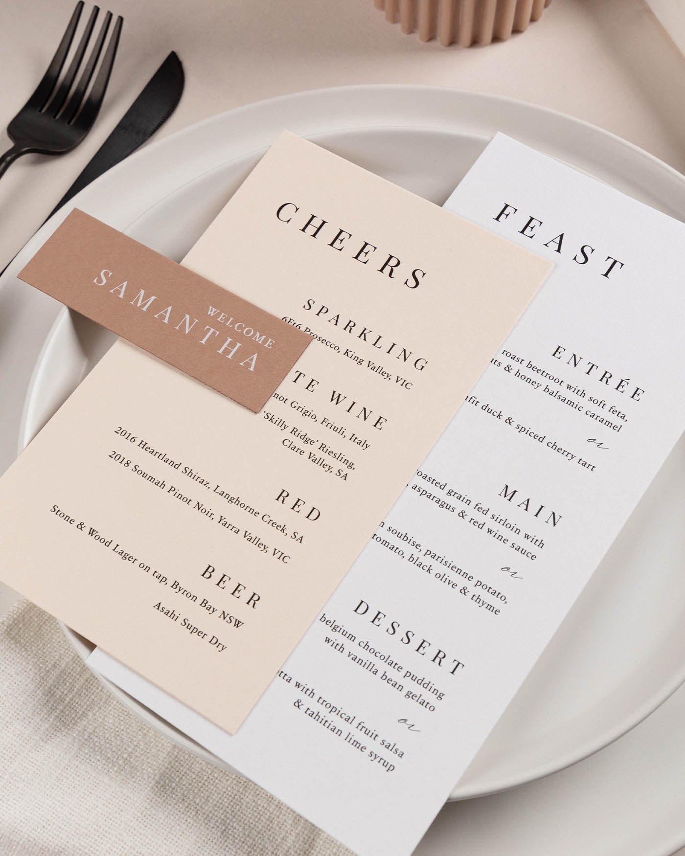 Peppermint Press On the Day Soleil Menu Package