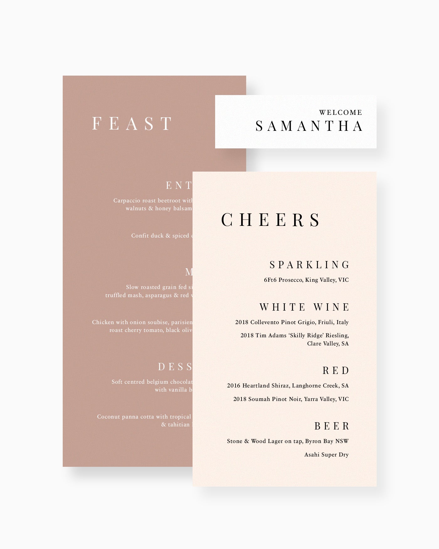 Peppermint Press On the Day Soleil Menu Package