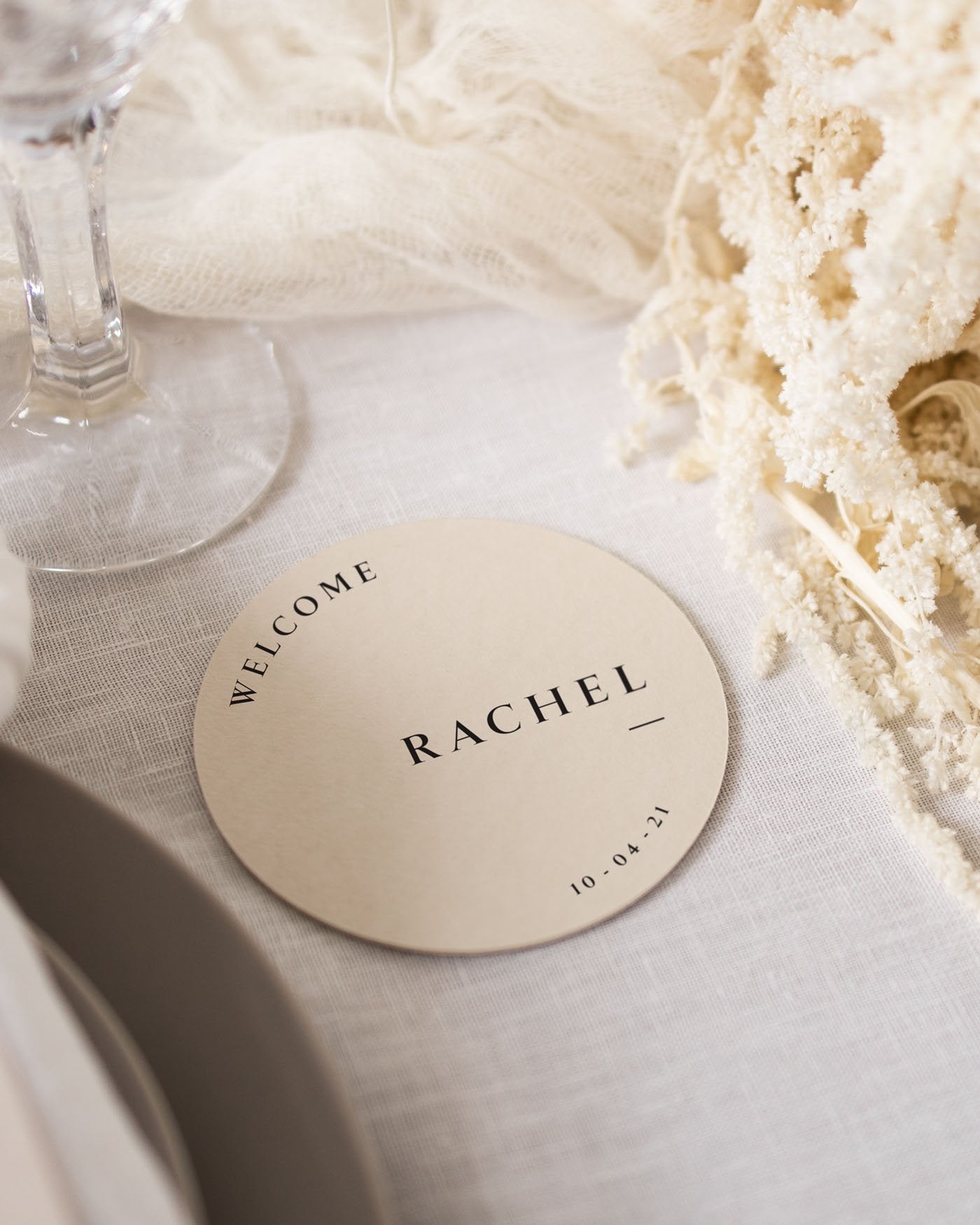 Peppermint Press On the Day Selena Place Card Coaster