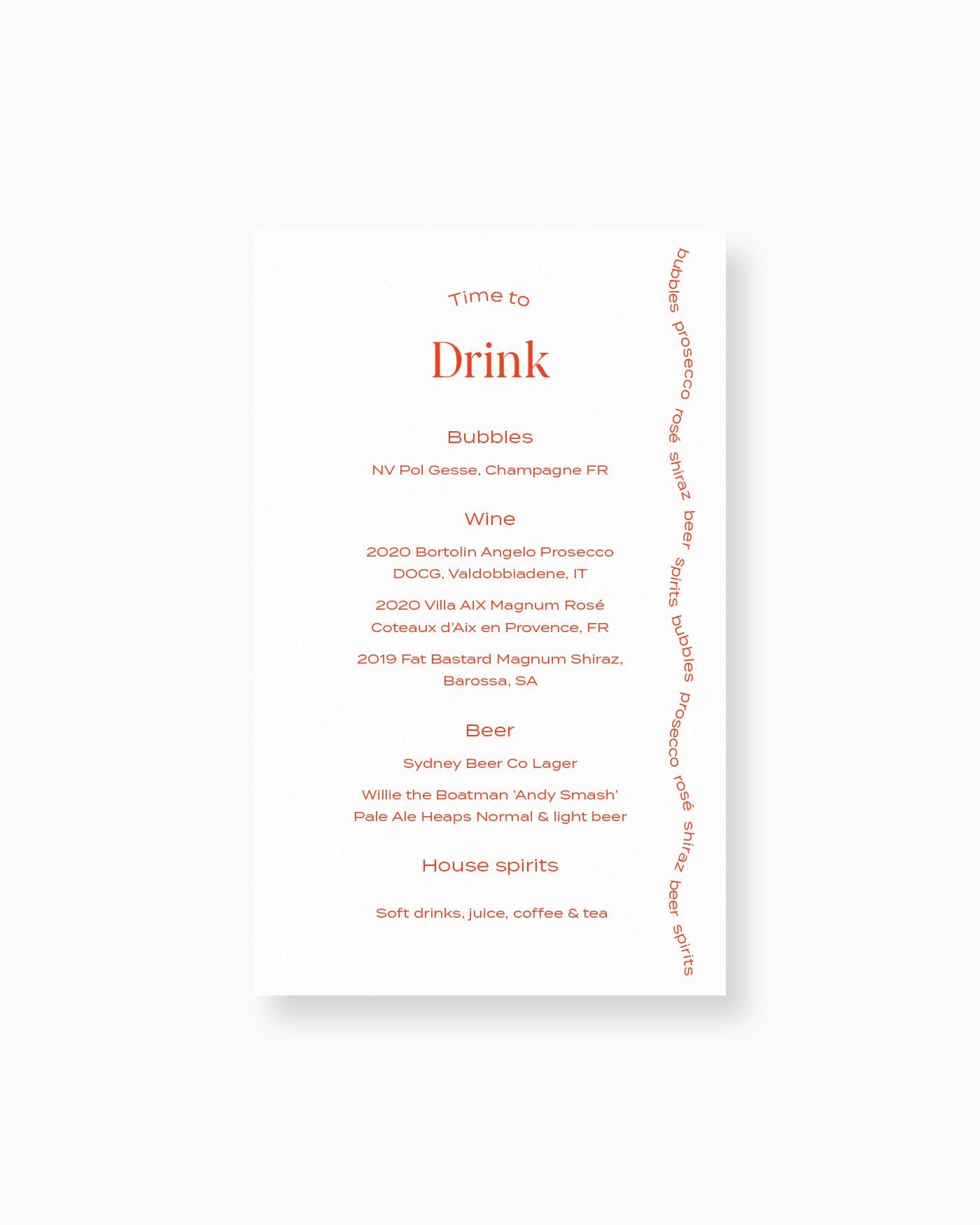 Peppermint Press On the Day Wave Drinks Menu