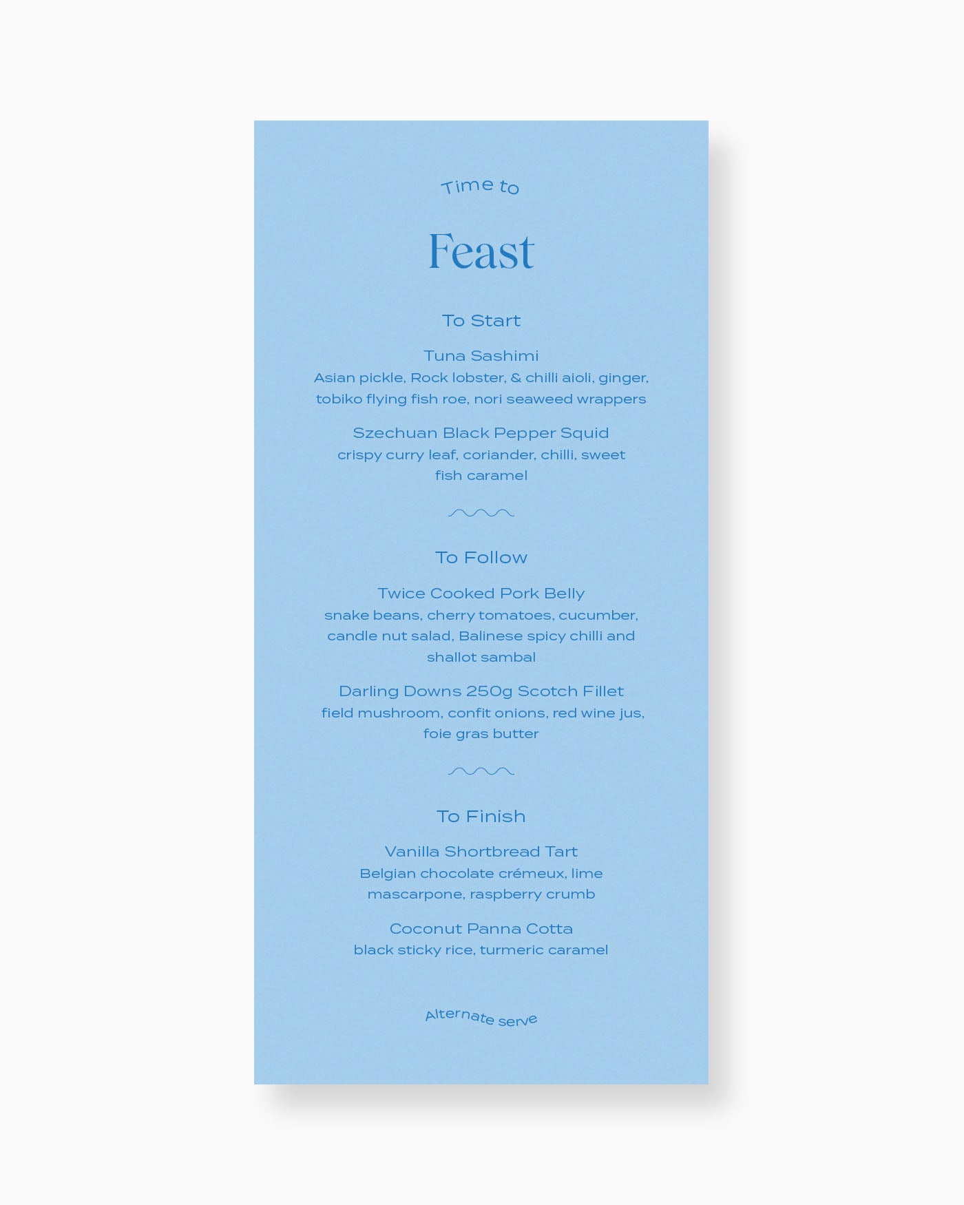 Peppermint Press On the Day Wave Menu