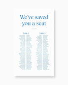 Peppermint Press On the Day Wave Seating Chart