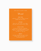 Amalfi Details Card mockup in pumpkin orange and white