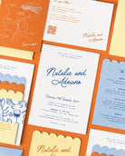 Amalfi wedding stationery suite featuring the Details Card