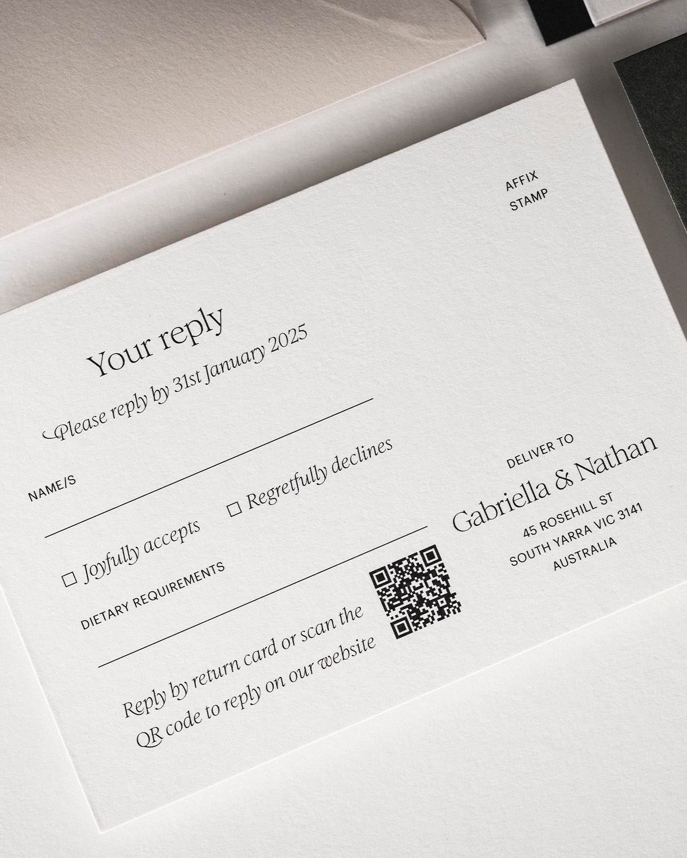 Estate RSVP Card styled photograph