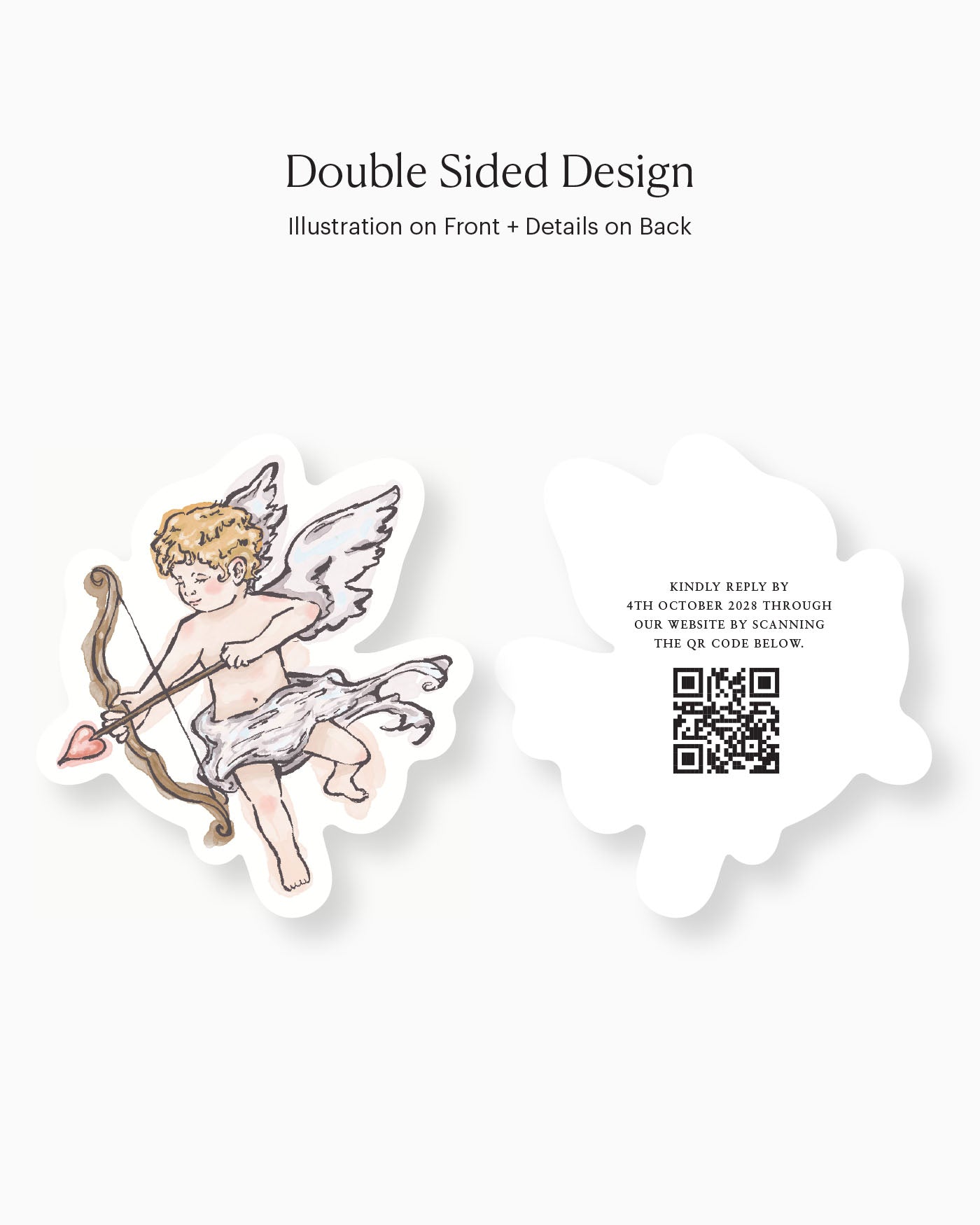 Ink Wash Cupid Insert Card double-sided mockup