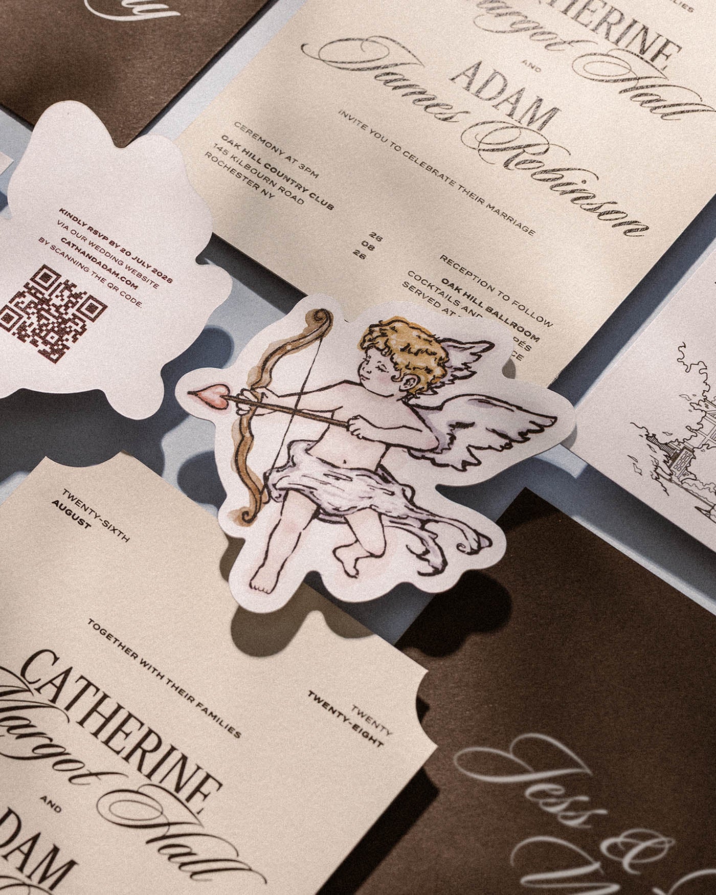 Ink Wash Cupid Insert Card styled photograph