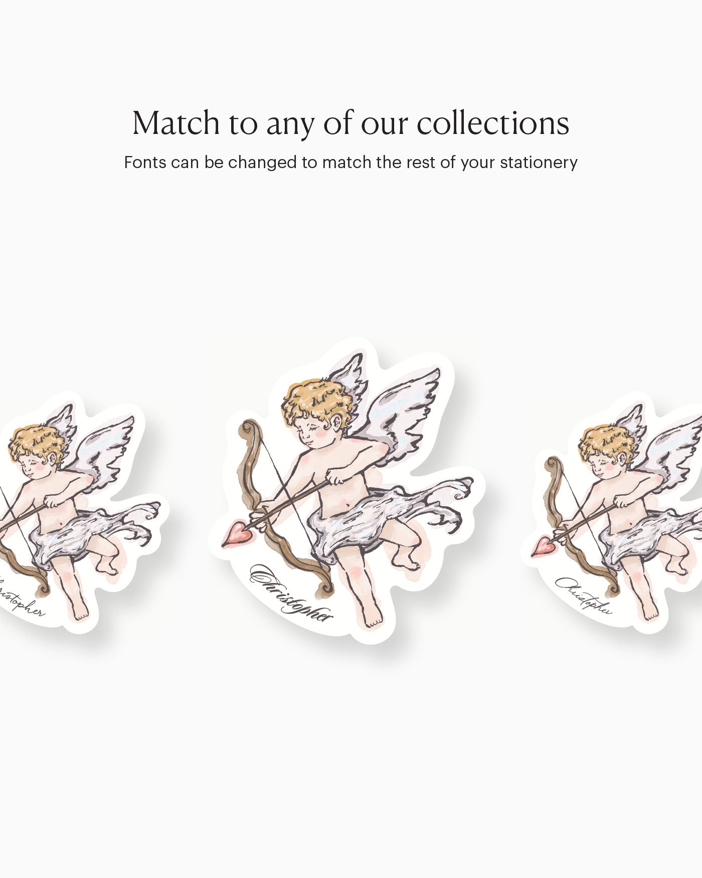 Ink Wash Cupid Place Card matching collection mockup