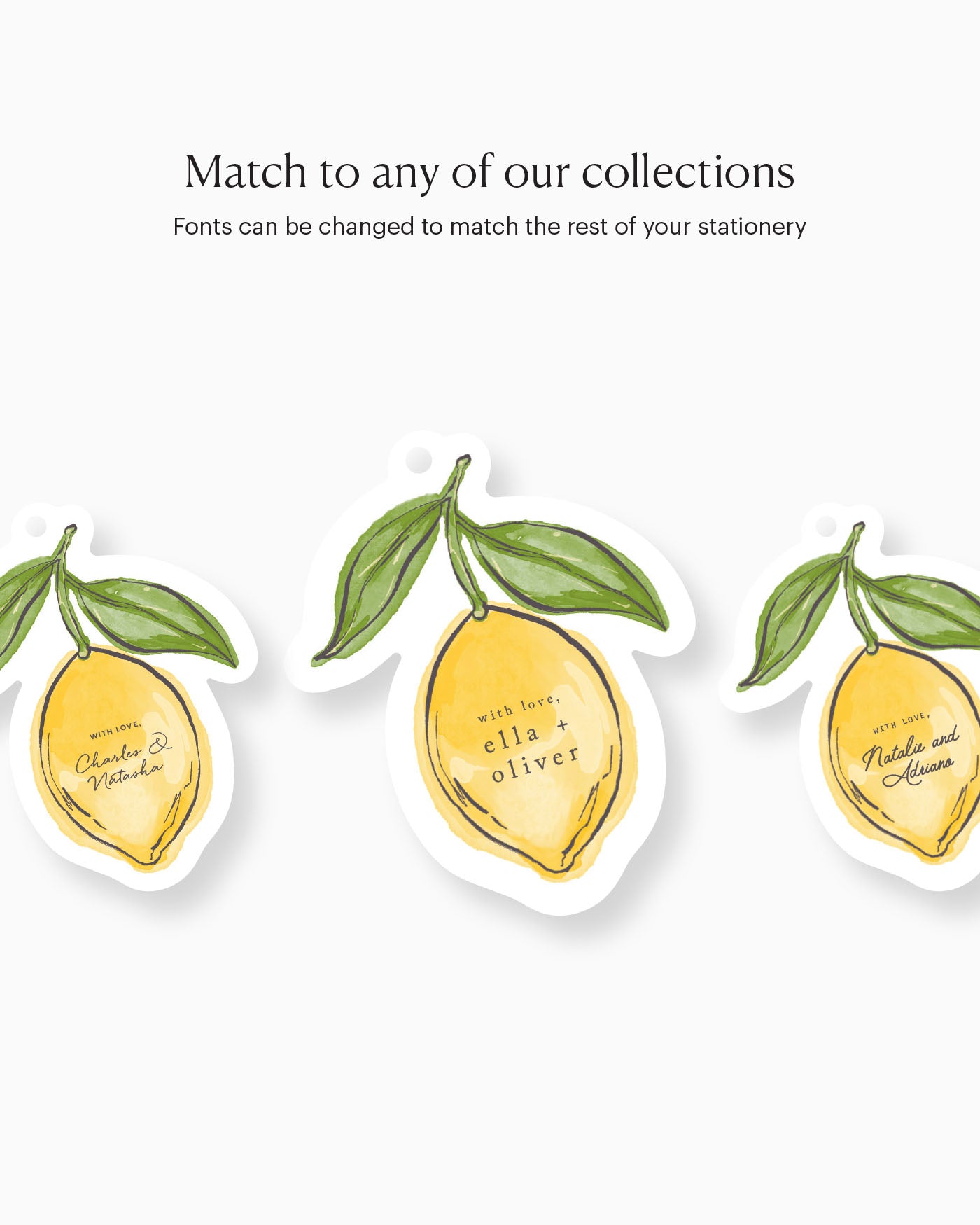 Ink Wash Lemon Favour Tag matching collection mockup