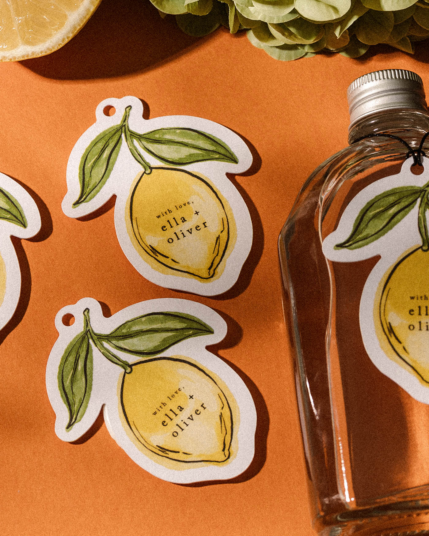 Ink Wash Lemon Favour Tag second styled photograph