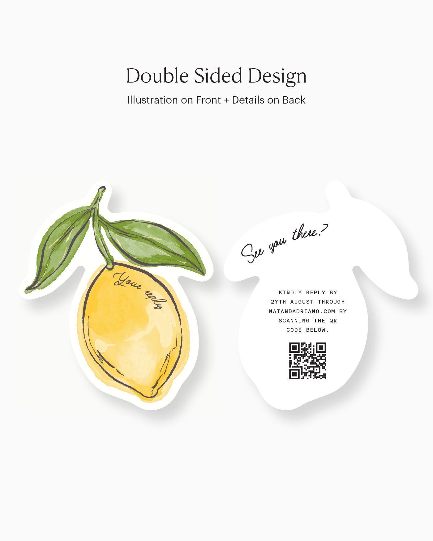 Ink Wash Lemon Insert Card double-sided mockup