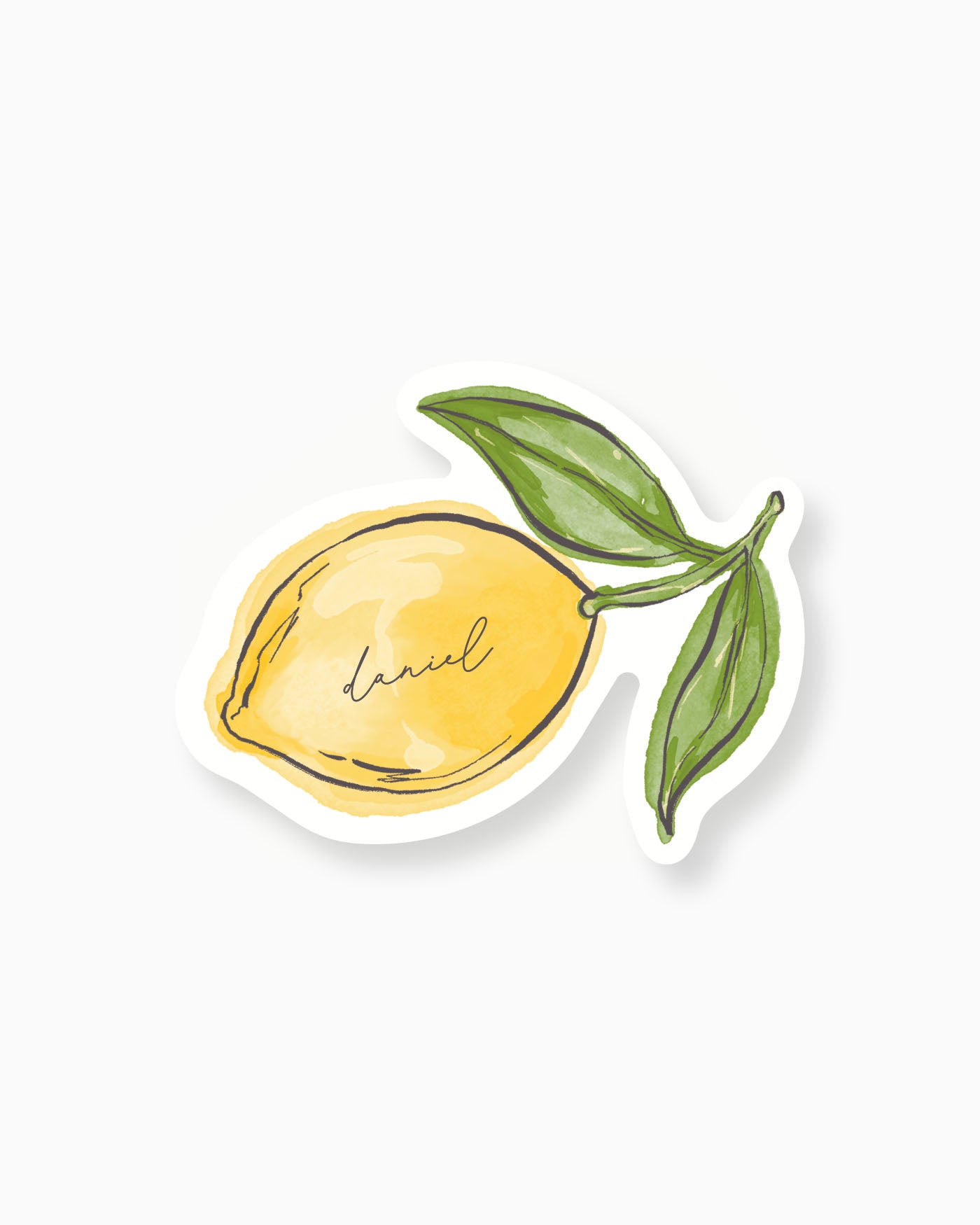 Ink Wash Lemon Place Card mockup
