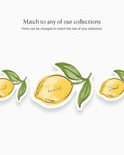 Ink Wash Lemon Place Card matching collection mockup