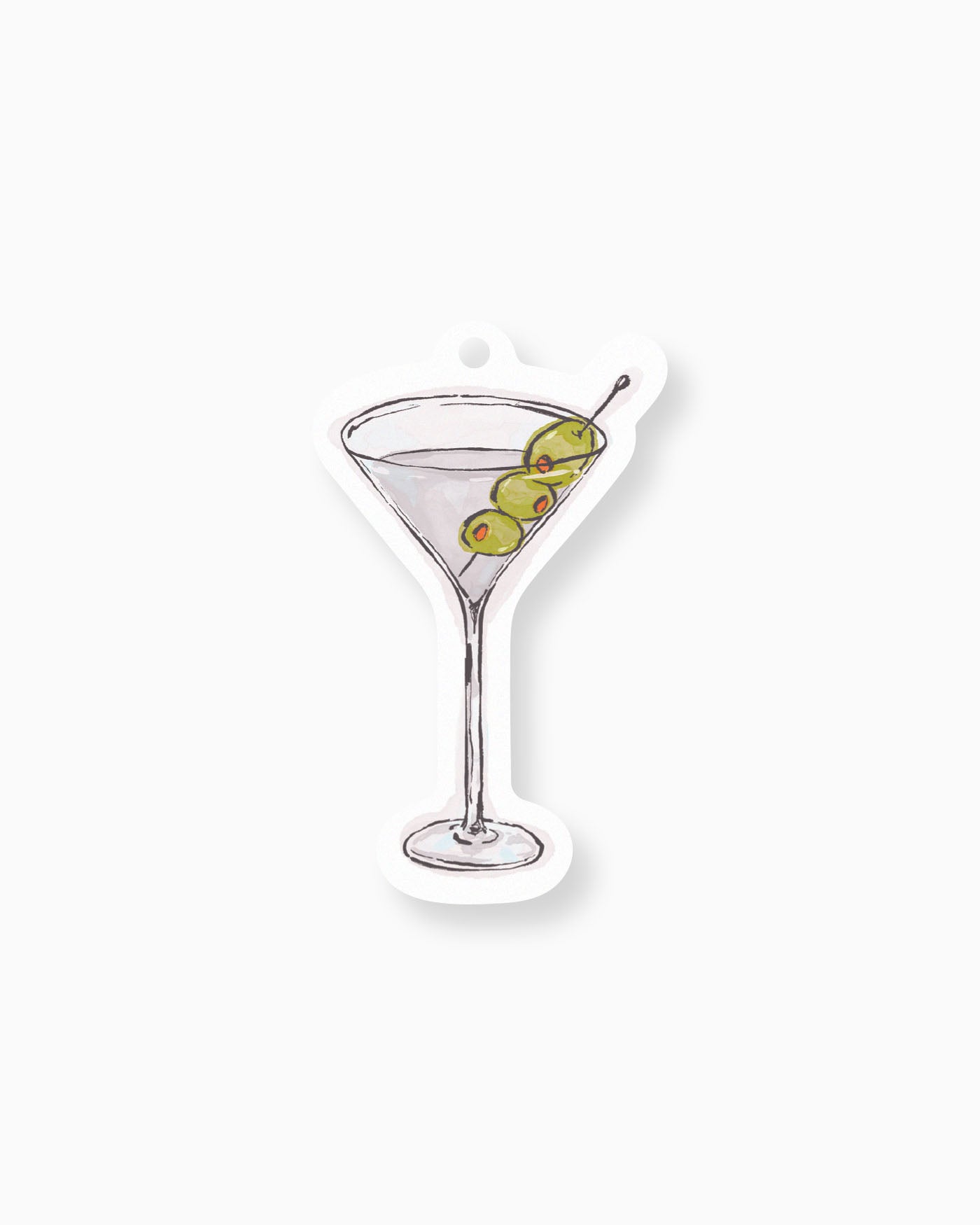 Ink Wash Olive Martini Favour Tag mockup